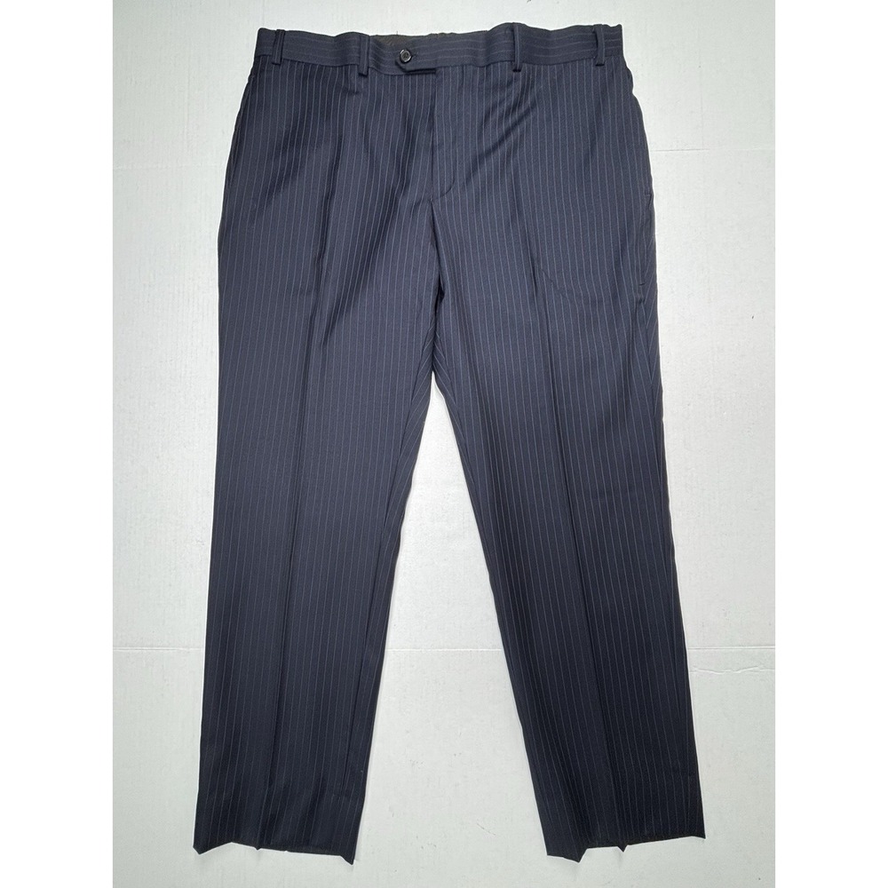 Lauren Ralph Lauren Mens 42R Navy Blue Pinstriped 2-Pc Suit Wythe Wool 36X28 EUC - Picture 11 of 16